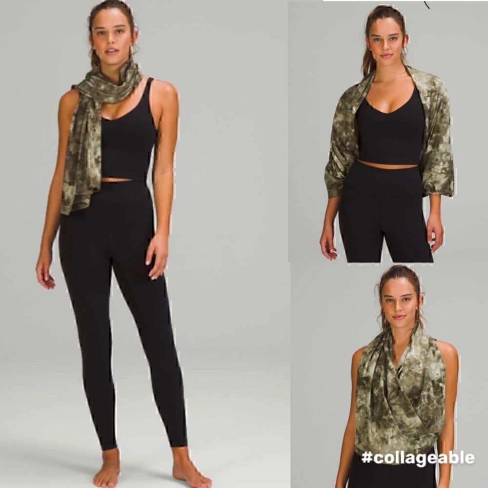 New! Lululemon Customizable Snap Scarf Diamond Dye Sage Green Olive